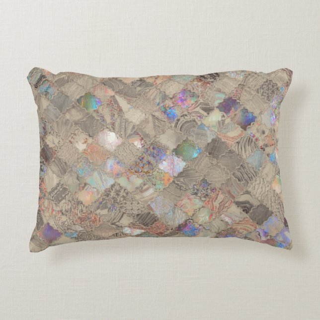 Cojín Decorativo Estampado de sirena beige (Anverso)