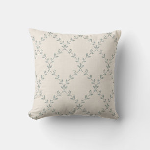 Cojín Decorativo Estampado de Trellis Floral Sage Silenciado en Blo