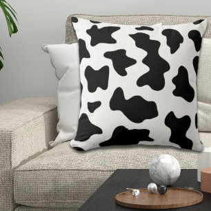 Cojín Decorativo estampado de vaca lechera negra y blanca lindo