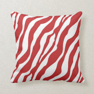 Cojín Decorativo Estampado de zebra rojo salvaje femenino