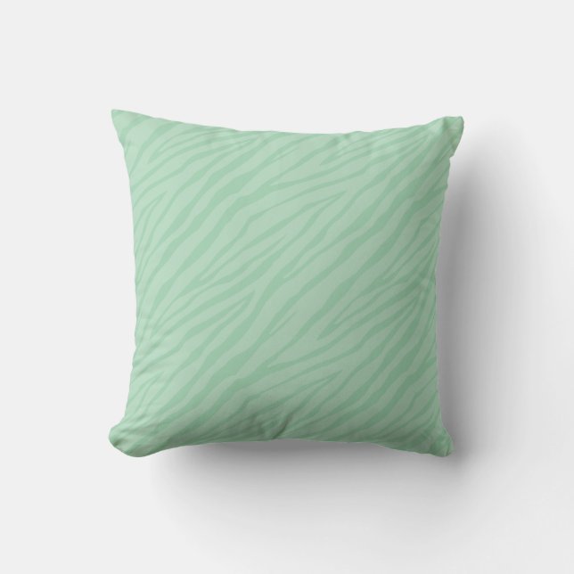 Cojín Decorativo Estampado de zebra verde de Seafoam (Anverso)