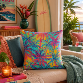 Cojín Decorativo estampado hawaiano de palmera de coco