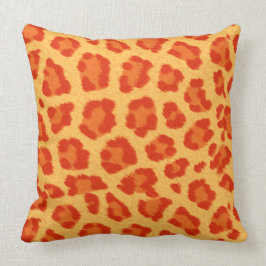 Cojín Decorativo Estampado leopardo anaranjado y amarillo