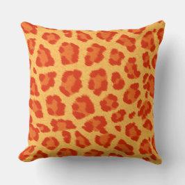 Cojín Decorativo Estampado leopardo anaranjado y amarillo