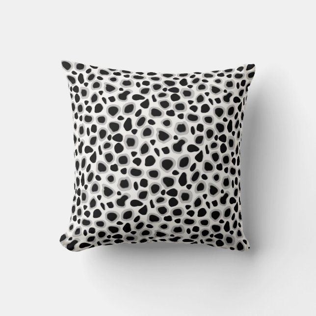 Cojín Decorativo Estampado leopardo - blanco y negro (Anverso)