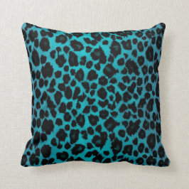 Cojín Decorativo Estampado leopardo de la turquesa