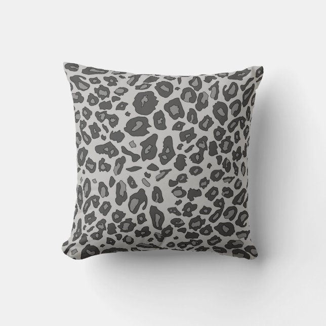 Cojín Decorativo Estampado leopardo gris (Anverso)