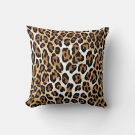 Cojín Decorativo Estampado Leopardo Marrón Blanco