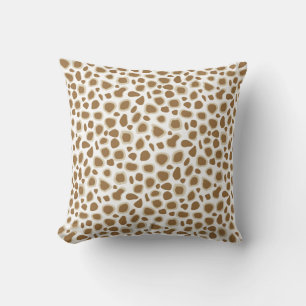 Cojín Decorativo Estampado leopardo - moreno de color topo y blanco