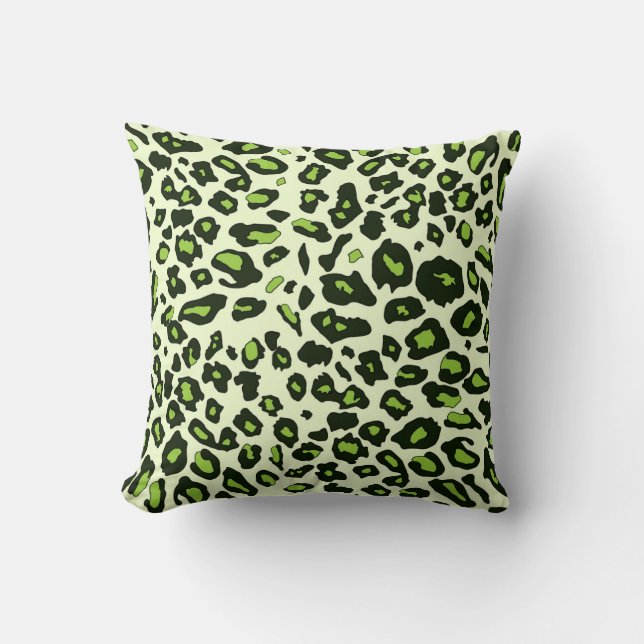 Cojín Decorativo Estampado leopardo verde (Anverso)