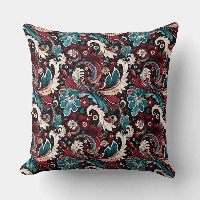 Cojín Decorativo Estampado Paisley (Anverso)