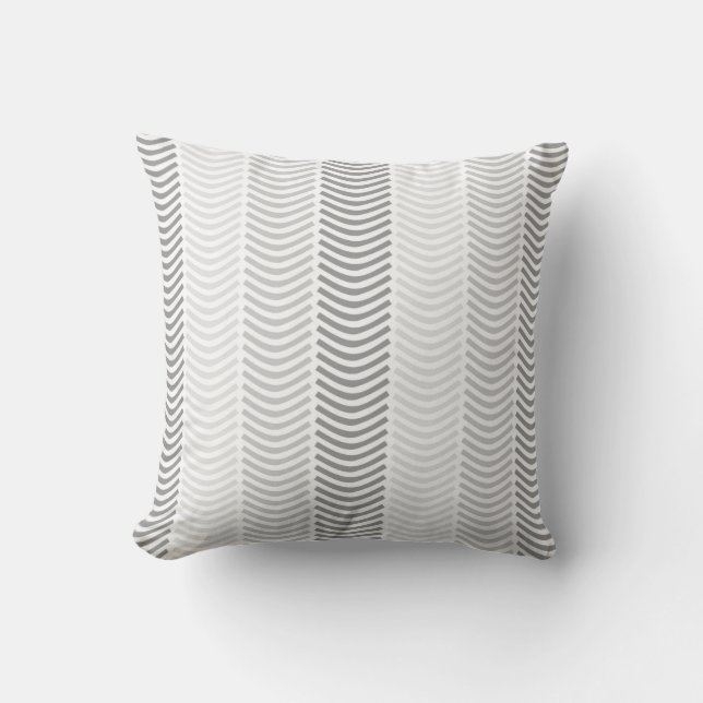 Cojín Decorativo Estampado/patrón Chevron Gris (Anverso)