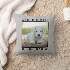 Cojín Decorativo Estampados de patas de papá perro mejor del mundo 