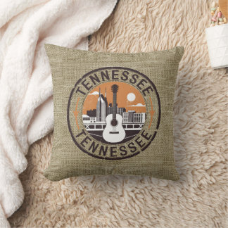 Cojín Decorativo Estampilla de viaje Rustic Retro Tennessee