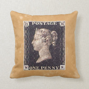 Cojín Decorativo Estampilla Penny Black Postage