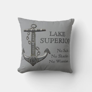 Cojín Decorativo Estancador pirata náutico del lago Superior con pr