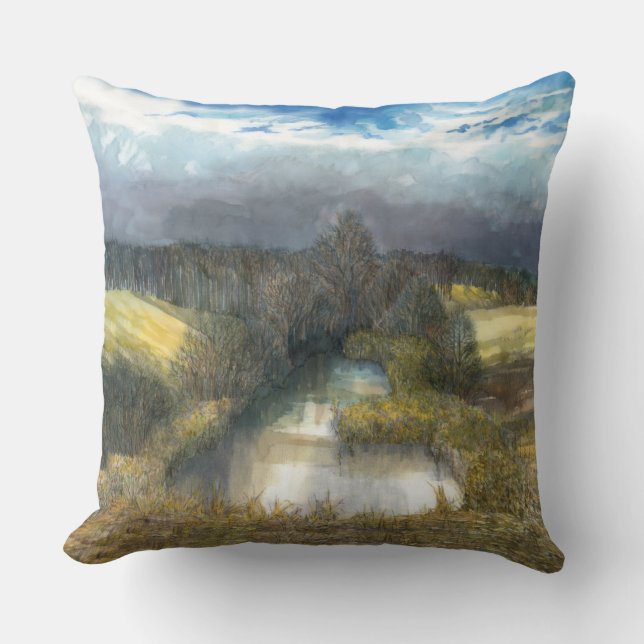 Cojín Decorativo estanque de otoño (Anverso)