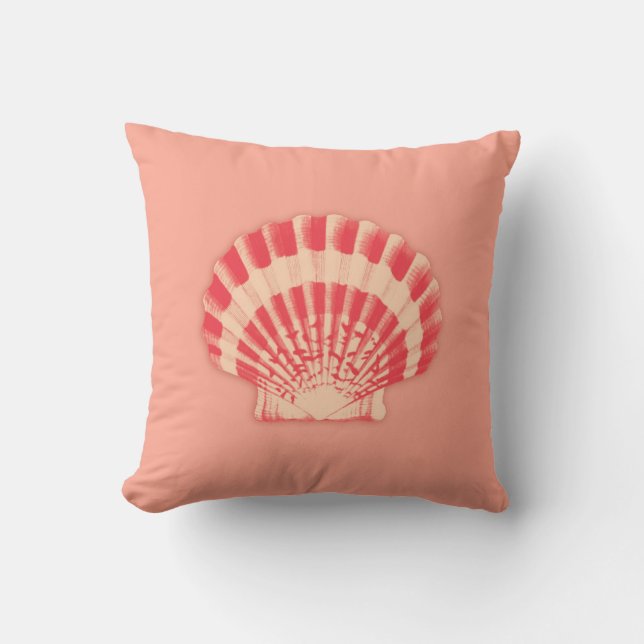 Cojín Decorativo Estanques marinos - coral y melocotón (Anverso)