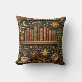 Cojín Decorativo Estantería de amantes de libros celestiales