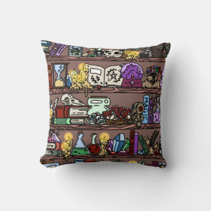Cojín Decorativo Estantería de bruja con desorden acogedor
