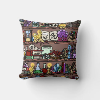 Cojín Decorativo Estantería de bruja con desorden acogedor