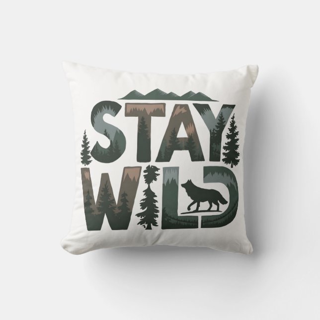 Cojín Decorativo Estar salvaje - Diseño inspirado en la naturaleza (Anverso)