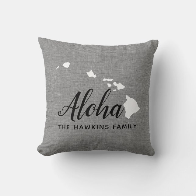 Cojín decorativo estatal monograma de la familia H (Anverso)