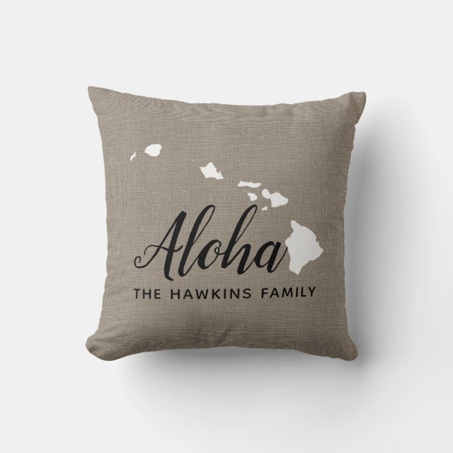 Cojín decorativo estatal monograma de la familia H (Anverso)