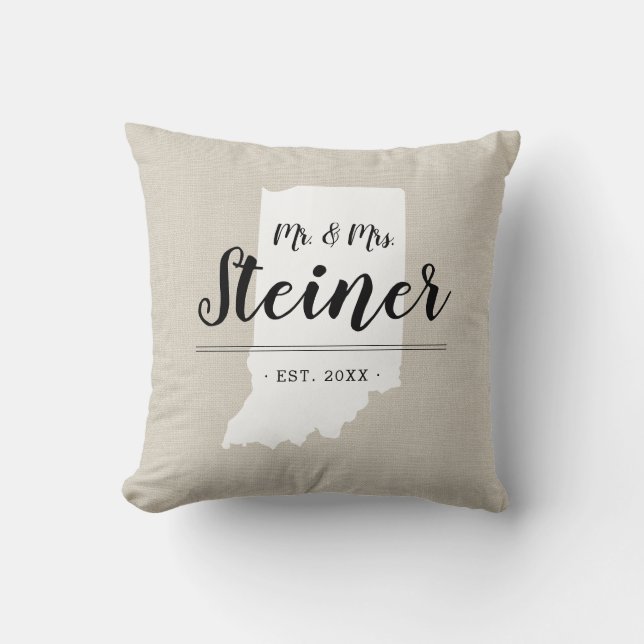 Cojín decorativo estatal monograma de la familia I (Anverso)