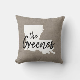 Cojín decorativo estatal monograma de la familia L