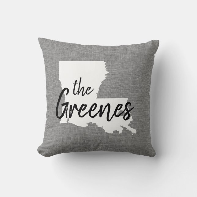 Cojín decorativo estatal monograma de la familia L (Anverso)