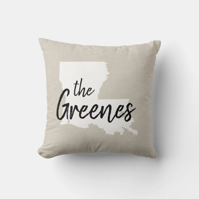 Cojín decorativo estatal monograma de la familia L (Anverso)