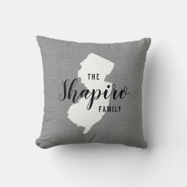 Cojín decorativo estatal monograma de la familia N
