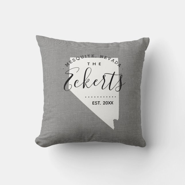 Cojín decorativo Estatal Monograma de la Familia N (Anverso)