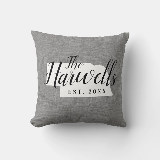 Cojín decorativo Estatal Monograma de la Familia N (Anverso)