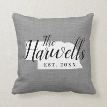 Cojín decorativo Estatal Monograma de la Familia N