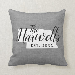 Cojín decorativo Estatal Monograma de la Familia N