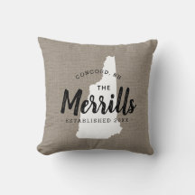 Cojín decorativo estatal Monograma de la familia N