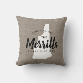 Cojín decorativo estatal Monograma de la familia N