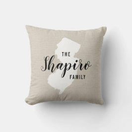 Cojín decorativo estatal monograma de la familia N