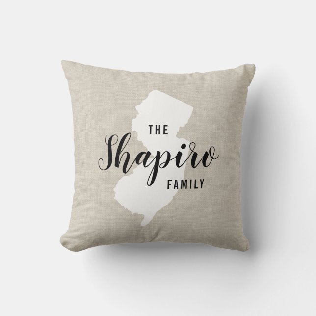 Cojín decorativo estatal monograma de la familia N (Anverso)