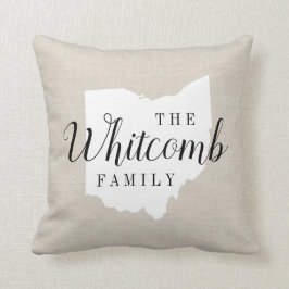 Cojín decorativo Estatal Monograma de la Familia O