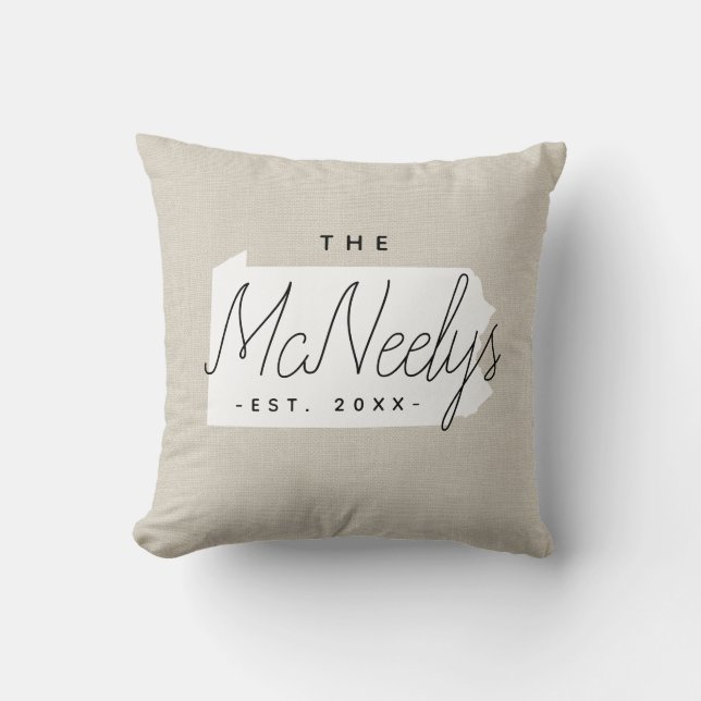 Cojín decorativo Estatal Monograma de la Familia P (Anverso)