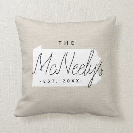 Cojín decorativo Estatal Monograma de la Familia P