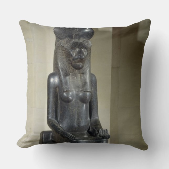 Cojín Decorativo Estatua de la diosa león-dirigida Sekhmet, del th (Anverso)