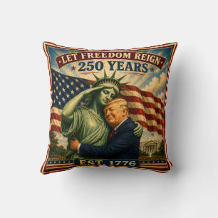 Cojín Decorativo Estatua de la Libertad Trump EE. UU. 250 años 4 de