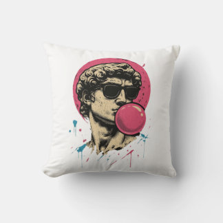 Cojín Decorativo Estatua urbana retro David — Bubblegum Pop