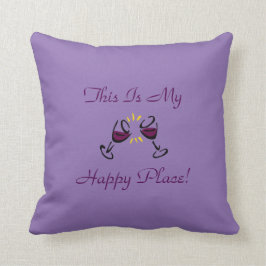 Cojín Decorativo ¡Éste es mi lugar feliz! Lavanda