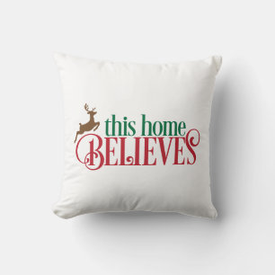 Cojín Decorativo Este hogar cree con renos