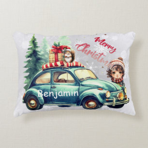 Cojín Decorativo Este Navidad Accent Pillow con un auto